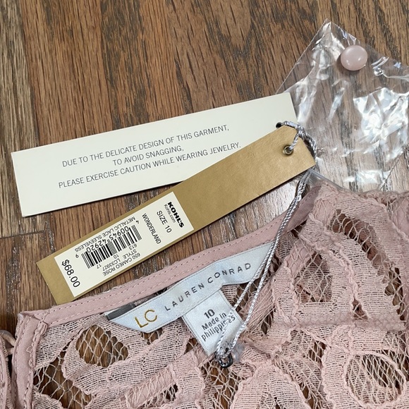 New Lauren Conrad Light Pink Lacy Dress - Picture 3 of 6